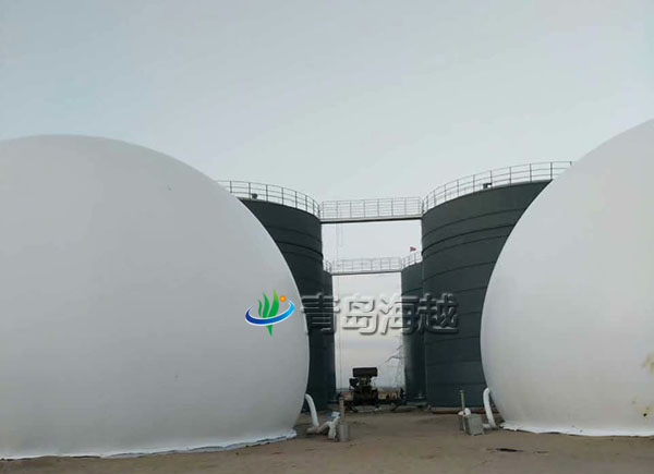 宁夏灵武生态养殖1500立方两套独立沼气储气柜工程案例图片