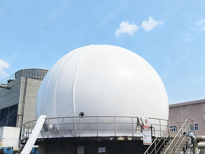 福建漳州纸业污水500m3双膜气柜更换内外膜工程案例图片