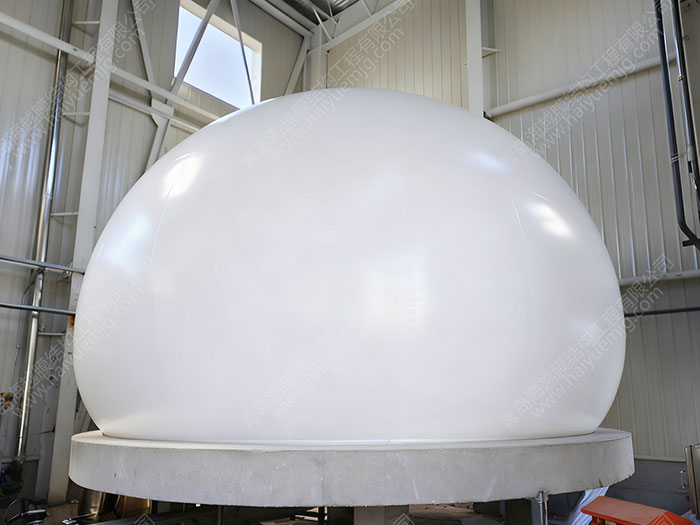 黑龙江海伦食品污水100m³双膜气柜工程案例图片