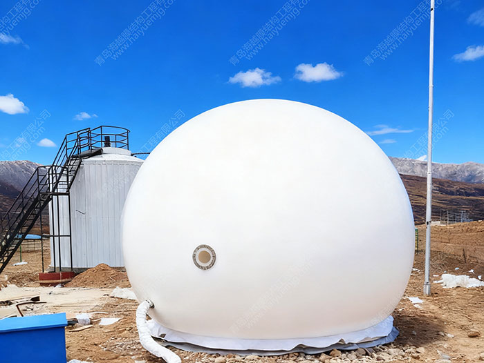 四川甘孜藏族自治州粪污40m³双膜气柜工程案例图片