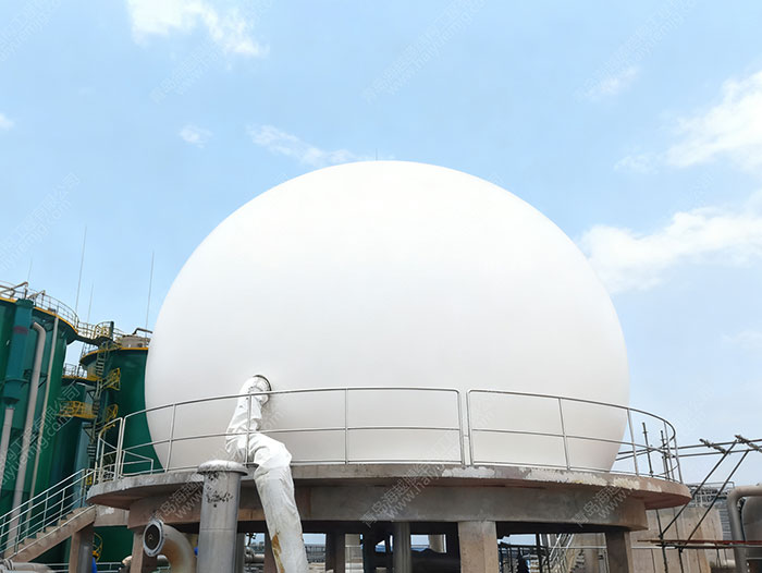 印度尼西亚纸业污水400m³双膜气柜工程案例图片