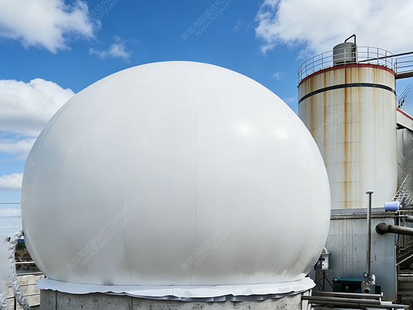 广西壮族自治区贵港工业污水100m³双膜气柜工程案例图片