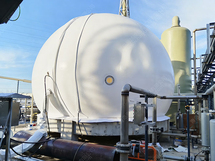 山东德州工业污水100³双膜气柜工程案例图片